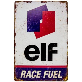 30 x 20 cm – Retro Tin Sign – Petrol Stations, Rally, Car, Motorsport Sign Suitable for ELF Racing Team Fans and Collectors