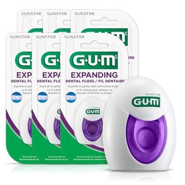 GUM - Hilo dental expandible, Paquete de 6