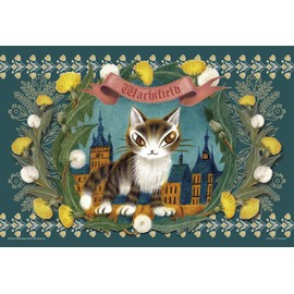 Yanoman WACHIFIELD 300 Piece Jigsaw Puzzle, Made in Japan, WACHIFIELD Medieval Streets - Night of Sighisoara (10.2 x 15.0 inches (26 x 38 cm) 03-956 Pieces with Claim Postcard with Glue Spatula