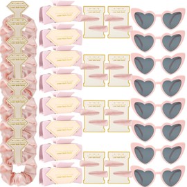 Bridesmaid Scrunchies Proposal Gifts 4.1inch 40pcs Bachelorette heart sunglasses Hair Claws Clips gift for Wedding Party Favors (Pink)