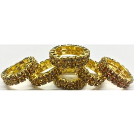 Avon Equine Crystal Horse Mane Bands & Diamante Horse Mane Double Row Plaiting Bands In (Golden, Pack of 12)
