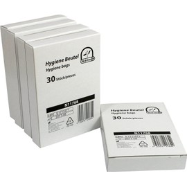 Medi-Inn Hygienebeutelspender | mit Hygienebeuteln | für eine einfache Entsorgung von Damenbinden, Slipeinlagen und Tampons (1 x Spender chrom + 150 Hygienebeutel)