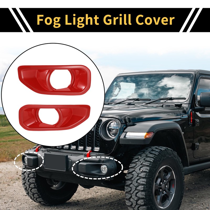 REPAIROCK 1pair Fog Light Grill for Jeep Wrangler JL Gladiator