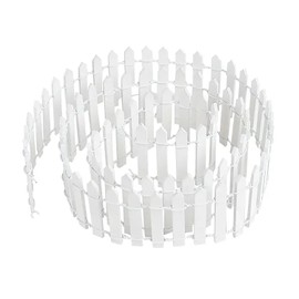 White Miniature Garden Fence Wooden Picket Fence Border Bonsai Fairy Garden Decoration Ornament Decorative Fences Patio, Lawn and Garden Decoration