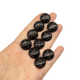 MMvolesy 10Pc Black Plastic Resin Imitation Leather Buttons with Shank Sew On for Clothes Dress Coat Jeans Crafts 18mm 3/4 Inch