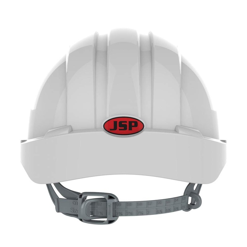 JSP EVO3 HDPE Safety Helmet Slip Ratchet White Vented (AJF160-000-100)