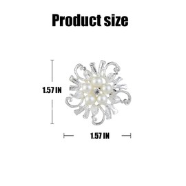 Fashion Pearl Floral Brooch Pin for Women Girls Wedding Paryty Banquet Bridal Jewelry