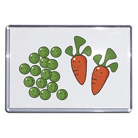 Peas and Carrots - Large Plastic Fridge Magnet