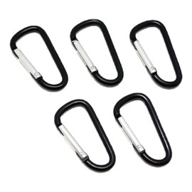 [Machida Saiten] Carabiner Key Chain (5 Pieces) Accessories, Fashion Carabiner (Black)