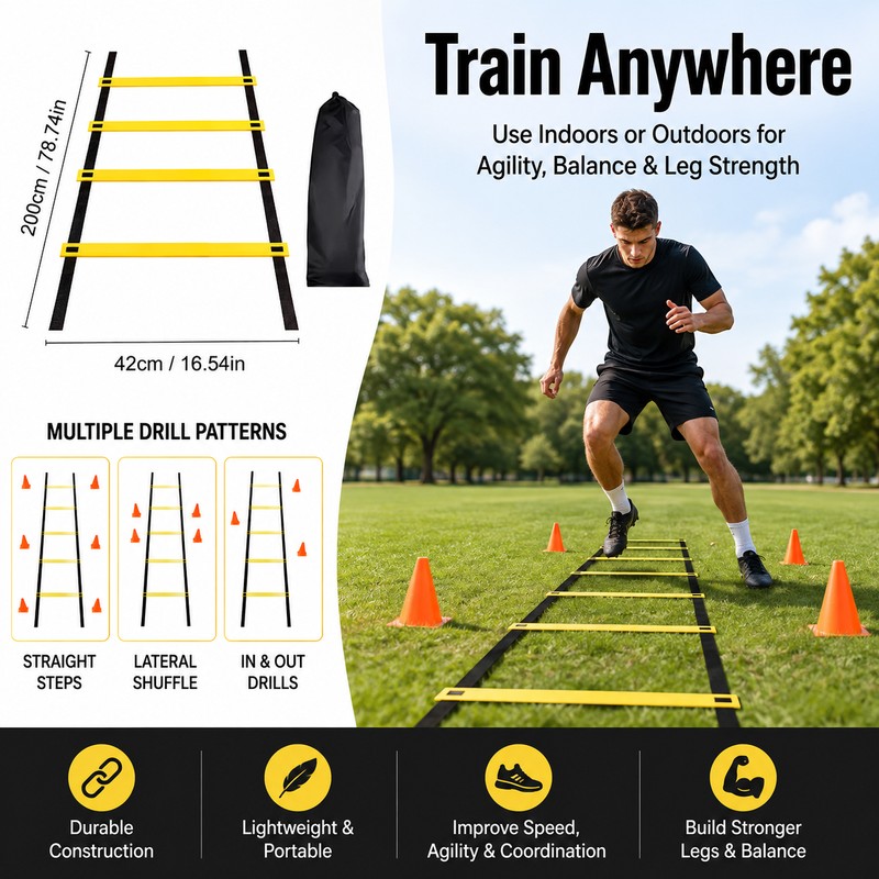 Agility Ladder Training Set for Speed & Footwork – Complete