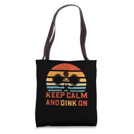 Keep Calm And Dink On Retro Pickleball Tote Bag