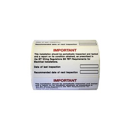 Warning Signs - Periodic Inspection Label - S/A Vinyl - 100 Labels ON A ROLL 75x35