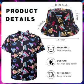 MEFINESHOW 6PCS Mens Hip Hop Costume Accessories Set Vintage 80s 90s Costume Outfit Kit for Rock Disco Party (Style2, Large)