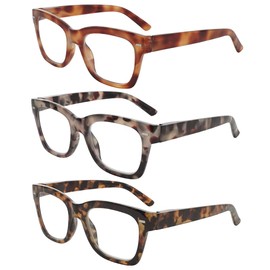 LookLux Oversized Reading Glasses for Women, Square Chunky Thick Reading Glasses Women Large Womens Readers 1.5