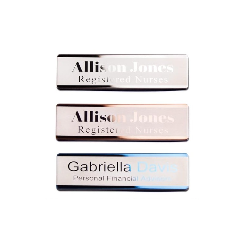 Insignias de etiquetas de nombre grabadas personalizadas: identificación personalizada con