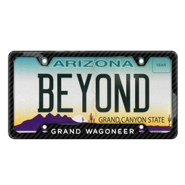 iPick Image Made for Jeep Grand Wagoneer Black Real 3K Carbon Fiber 50 States 4 Holes License Plate Frame