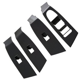 TOTMOX Carbon Fiber Door Armrest Window Lift Switch Panel Cover Trim, Carbon Fiber Car Front and Rear Doors Armrest Window Control Switch Decoive Frame, 2023 Compatible with Mazda CX-50