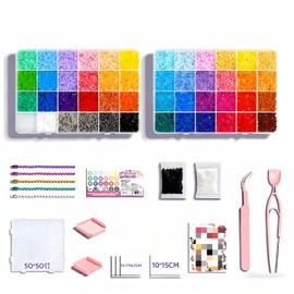 PXLAATY Iron Beads (Large Capacity, 24 Colors, 48 Colors, 72 Colors, 0.1 inch (2.6 mm), Mini Size, Nano Bead Compatible, Storage Case Included, Making Toy, Educational Toy, Home Time, Parent-Child Fun