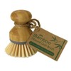 JVL Round Bamboo Short Dish Pot Brush, Natural,