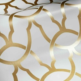 RoomMates RMK9121WP Metallic Gold Trellis Peel and Stick Wallpaper