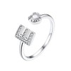 Suplight 925 Sterling Silver Heart Initial Rings for Women Teen