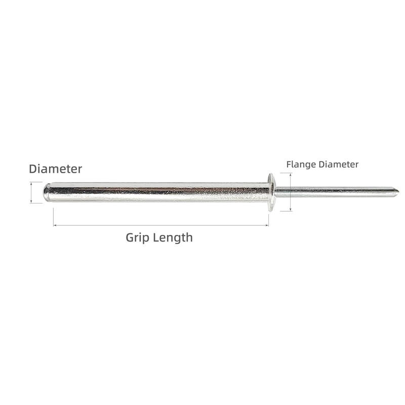 40pcs Aluminum Long Blind Rivets,Long Split Rivets, Pack of 40