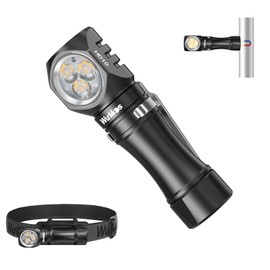 Wurkkos Flashlight Rechargeable 1200 Lumens Small Flashlight with Magnet - HD10 Right Angle Flashlight with Anduril 2.0 RGB UI, IP68 Pocket Flashlight for Headlamp Use,Working,Hiking,Climbing-4000K