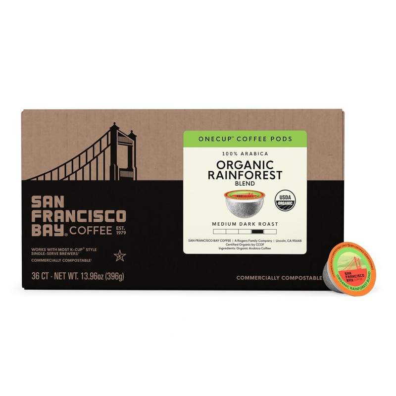 San Francisco Bay K-Cup Coffee Pods, Organic Rainforest Blend (36