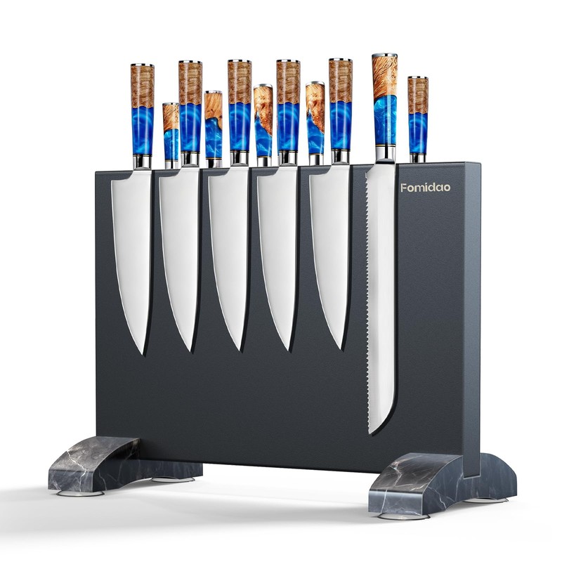 Fomidao Magnetic Knife Holder Block,Black Magnetic Knife Stand for Kitchen