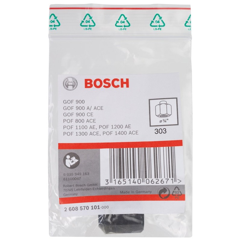 Bosch Professional 1x Collet (for Regular Routers, 1/4", Accessory Hand-Held