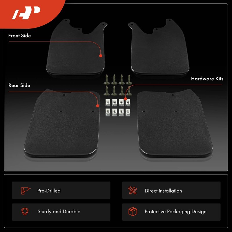 A-Premium Set of 4PCS Mud Flaps Splash Guards Mudflaps Mudguards