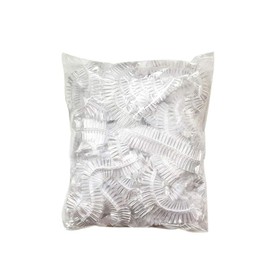 Disposable Shower Caps Elastic 100 Pieces Plastic Waterproof Transparent Multipurpose Thickening Swimming Cap for Hotel Spa and Hair Salon (Type A)
