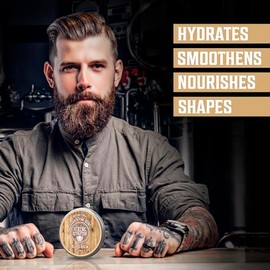 Viking Revolution - Bálsamo para barba, aroma de cedro y pino con aceites de argán y jojoba, estilos, fortalece y suaviza barba y bigotes