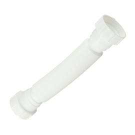 Flexible Drain Connector - White Double End Drain Adapter for Plumbing - Expandable Drain Fittings for Sinks, Basins, Bathrooms - Easy to Install, Leak-Proof, Universal