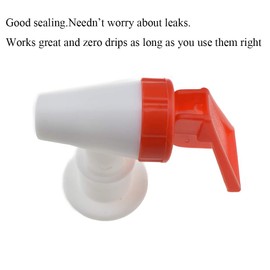 HAHIYO Water Dispenser Parts 16mm Inner Dia Red and Blue Touch White Body Cooler Faucet Tap Spigot Spout Reusable Not Leak Block Smell Flow Smoothly 360 Degree No Direction Limited for Bucket 2pieces