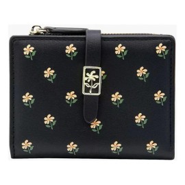 Bonita Cartera Con Estampado Floral, Tarjetero Plegable