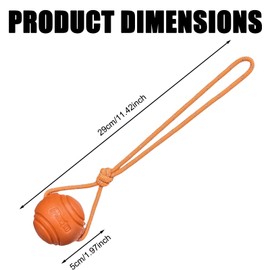 Vaileal 4 x Dog Balls, Dog Balls with Rope, High Bounce Ball Toy for Dogs, Natural Rubber Ball, Dog Toy, Small Solid Rubber Ball, Throwing Ball for Small & Medium & Large Dogs (Four Colours)