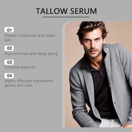 Rundertalg Hydraterend Gezichtsserum,Nachtrundtalg Serum voor Mannen,Gezichtsessence Gezichtsrimpels met Essentiële Oliën en Hydratatie van de Huid,Vermindert Fijne Lijntjes en Rimpels (5 PCS)