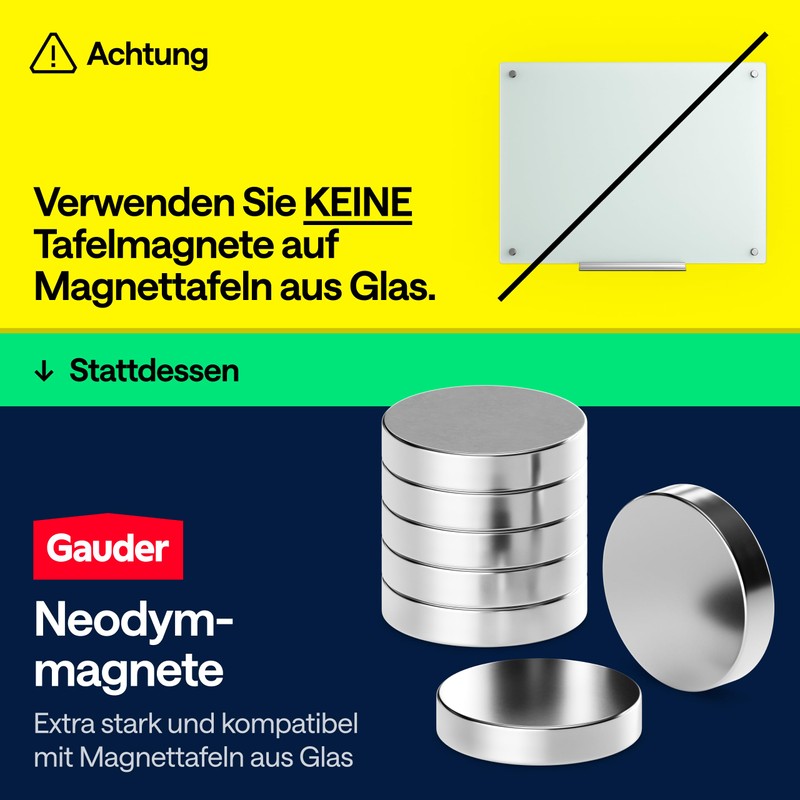 GAUDER Magnets for Magnetic Board - Strong Whiteboard and Fridge