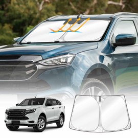 X-Car Windscreen Sun Shade for Isuzu MU-X MUX 2022-2025 Blocks UV Rays Foldable Custom Wind Screen Sun Visor Protector
