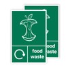 Pack of 2 Food Waste Only Sticker Waterproof (100 x