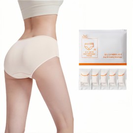 MokoDisposable Premium Disposable Panties (5-Pack) | Women's Disposable Underwear (US, Alpha, Large, Regular, Regular, Beige)