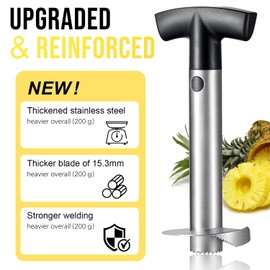 Pineapple Corer and Slicer, Sopito Pineapple Corer Stainless Steel Pineapple Cutter Easy-to-Use Pineapple Peeler with Reinforced Blade Fast Slicing Pineapple Corer and Slicer Tool