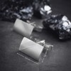 Men's Cufflinks Made of Genuine 925 Silver with Modern Surface