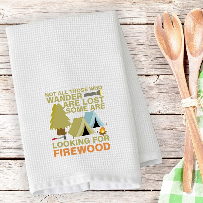 PLITI Camping Kitchen Towel Happy Camper Gift Not All Those
