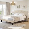 VECELO Queen Size Bed Frame Upholstered Platform with Tufted Adjustable