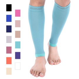 Doc Miller Premium Calf Compression Sleeve 1 Pair 20-30mmHg Strong Calf Support Fashionable Colors Graduated Pressure for Sports Running Muscle Recovery Shin Splints Varicose Veins (Teal, Small)
