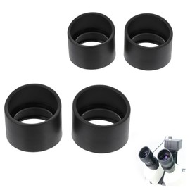 Hezhou 4 Pieces 34-38mm Eyepiece Cover Eyepiece Binoculars Eyecups Protective Cup Eyepieces Soft Rubber Eye Protector Eyecup Black Rubber Eyepiece Cover Flat Angle (34-38mm)