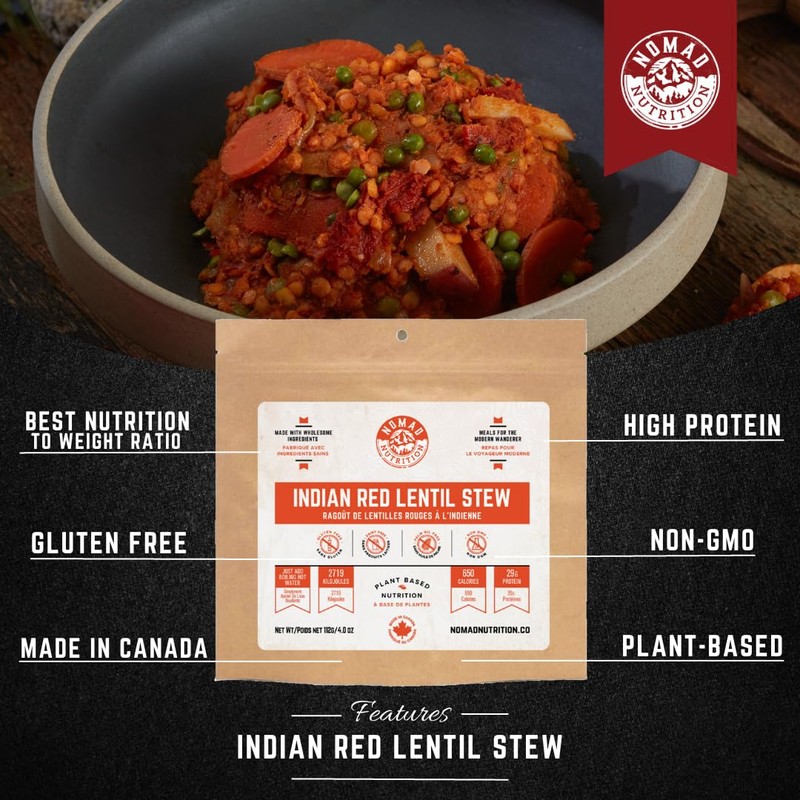 Nomad Nutrition Indian Red Lentil Stew | Instant Freeze Dried