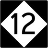 CafePress Route 12 Road Sign Square Car Magnet 3 X